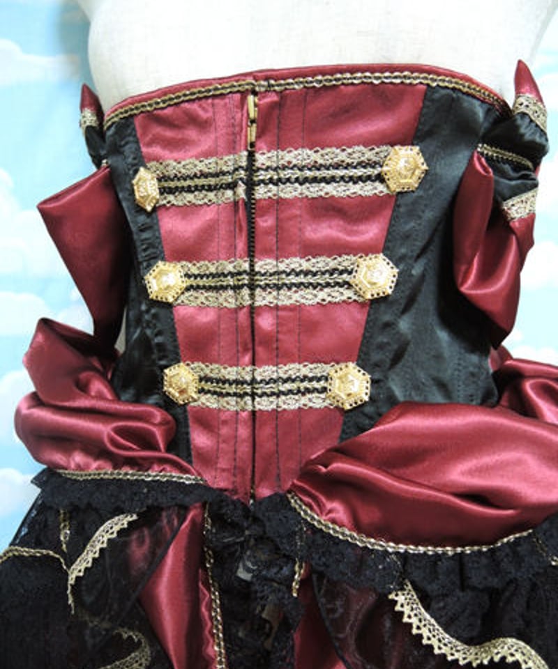 kki.1891 ワインレッドの誘惑ウエストコルセット。 | 危機裸裸商店WEBSHOP