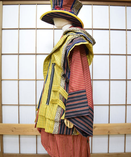 kki.2572　【KIMONO Custom】ユニオンジャックKIMONOジャケット＆グラモフォンシルクHAT　Set。