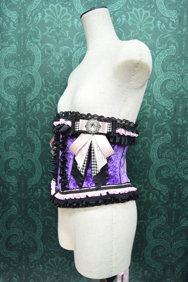 kki.2480 紫とピンクのリボンウエストコルセット。 | 危機裸裸商店WEBSHOP
