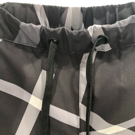 UNRAVEL CHECK TRACK SHORTS / BLACK / 05B15P03KY