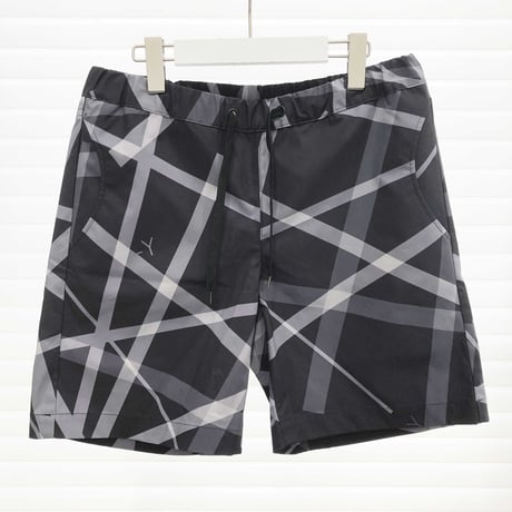 UNRAVEL CHECK TRACK SHORTS / BLACK / 05B15P03KY