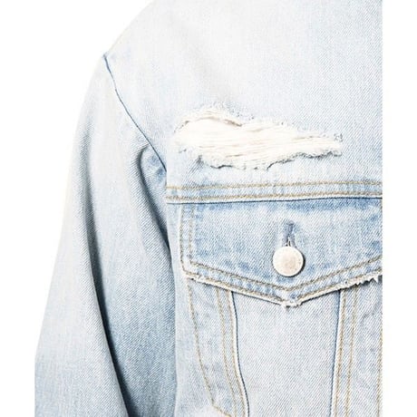 14oz DAMAGED JEAN JACKET / GREY / 11B18JK04MT