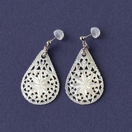 ベツレヘムパール　イヤリング　マザーオブパール　イスラエル ベツレヘムパールイヤリング | ピアス - CO-【コー】東京の東