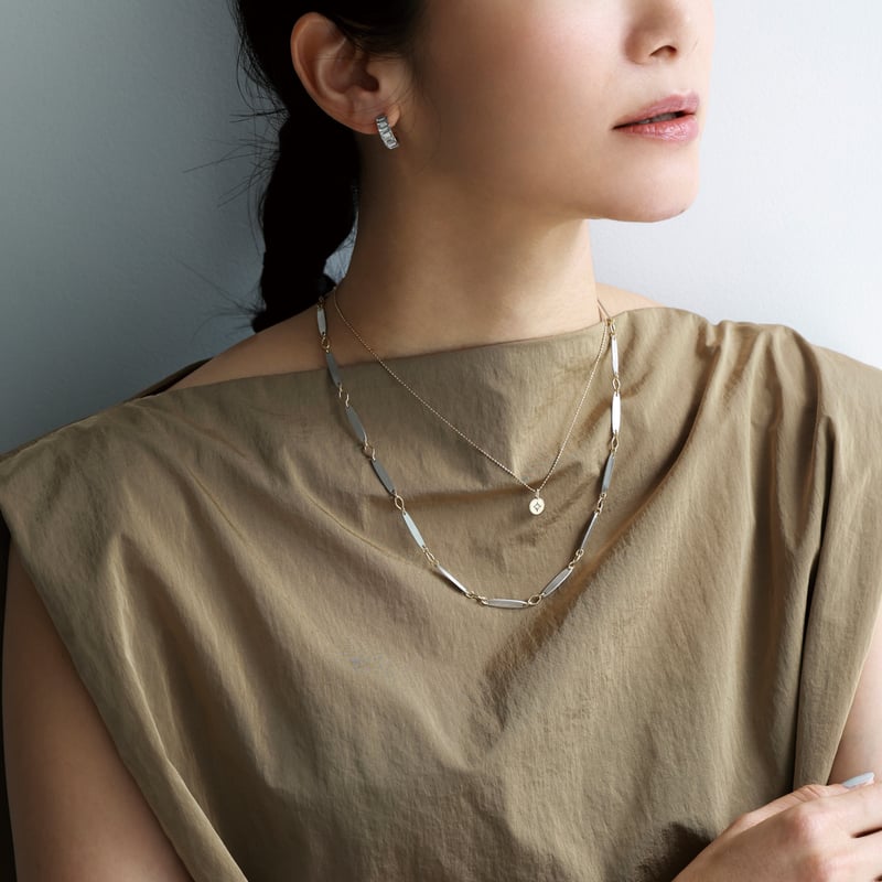 セット販売】イニシャルチャーム＆10Kボールチェーンネックレス(38