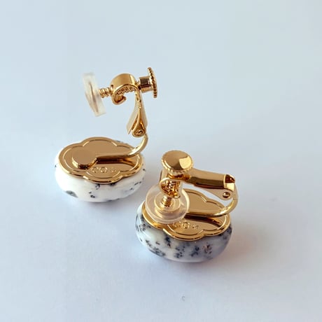 天然石カボション　ピアス&イヤリング