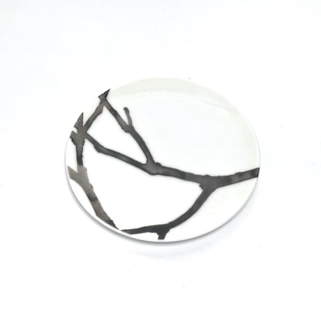 hakuji 白磁 豆皿 -流木|White Porcelain mamezara-Small Dish Plate/Driftwood