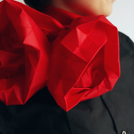 marumasu/折り紙スカーフ-ORIGAMI SCARF monomatopee/red