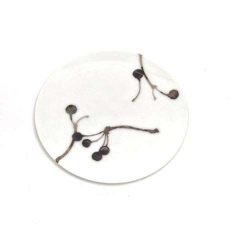 hakuji 白磁 豆皿 -サンキライ|White Porcelain mamezara-Small Dish Plate/Smilax Rhizome