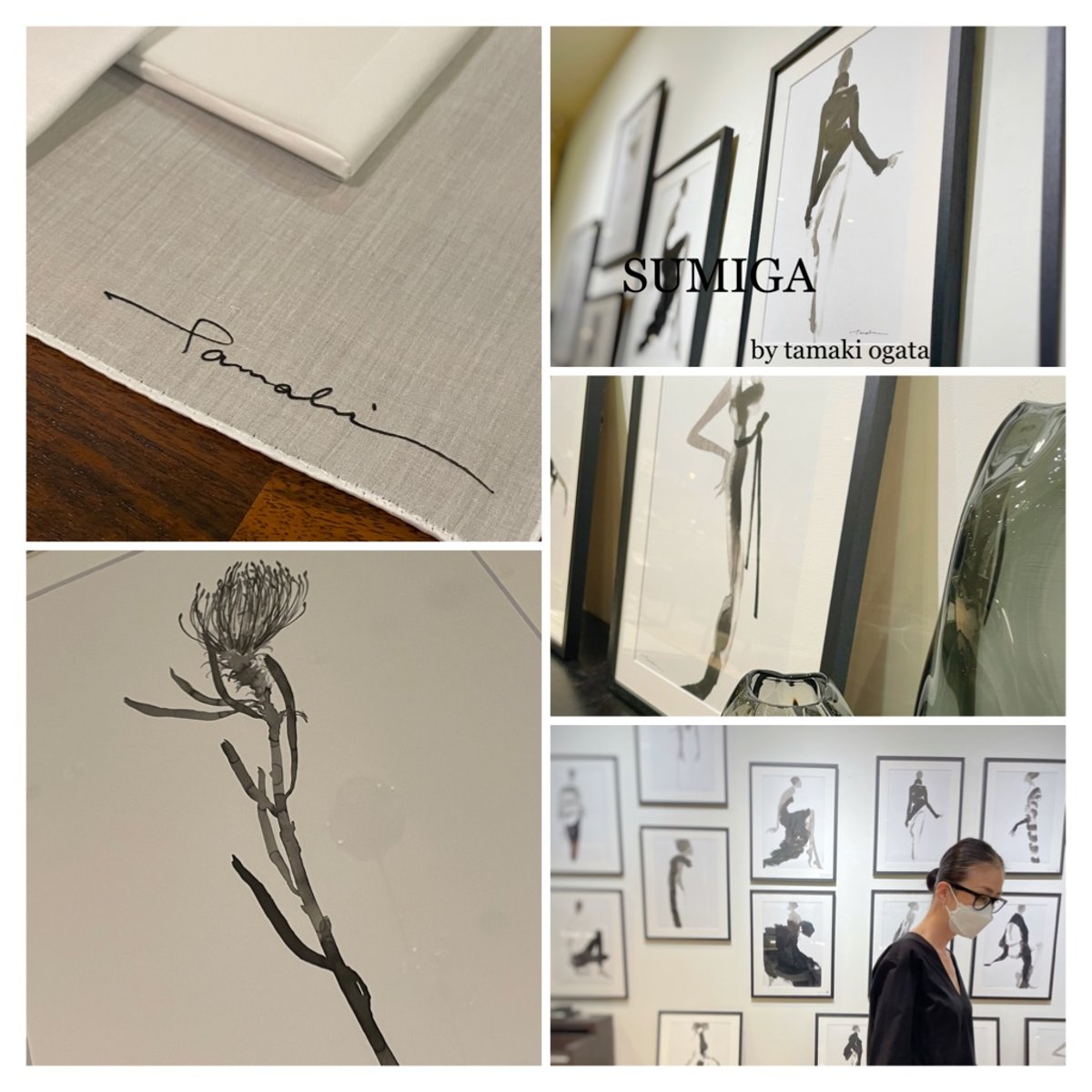 Ogata 墨濃淡で女性表現Tamaki ★緒方環さんサイン入 真作 2024」を開催 Exhibition OGATA 株式会社インテリアズ、「TAMAKI 絵画