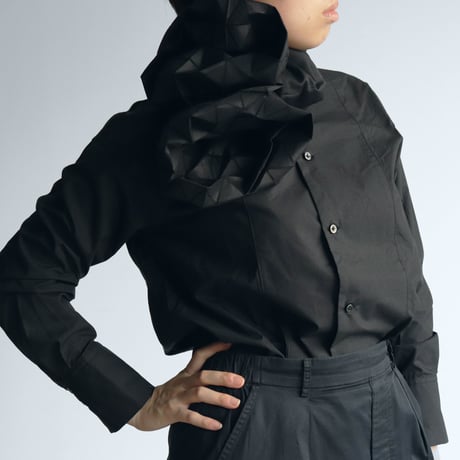 marumasu/折り紙スカーフ-ORIGAMI SCARF monomatopee/black