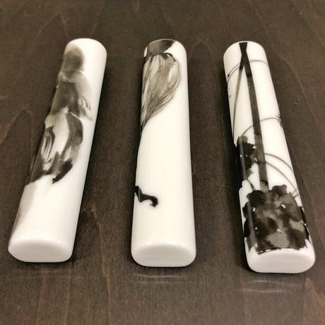 hakuji/カトラリーレスト_野蒜/porcelain cutlery rest-Wild rocambole