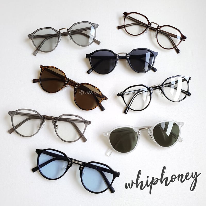 サングラス トラッドボストン眼鏡 マットクリアホワイトフレーム