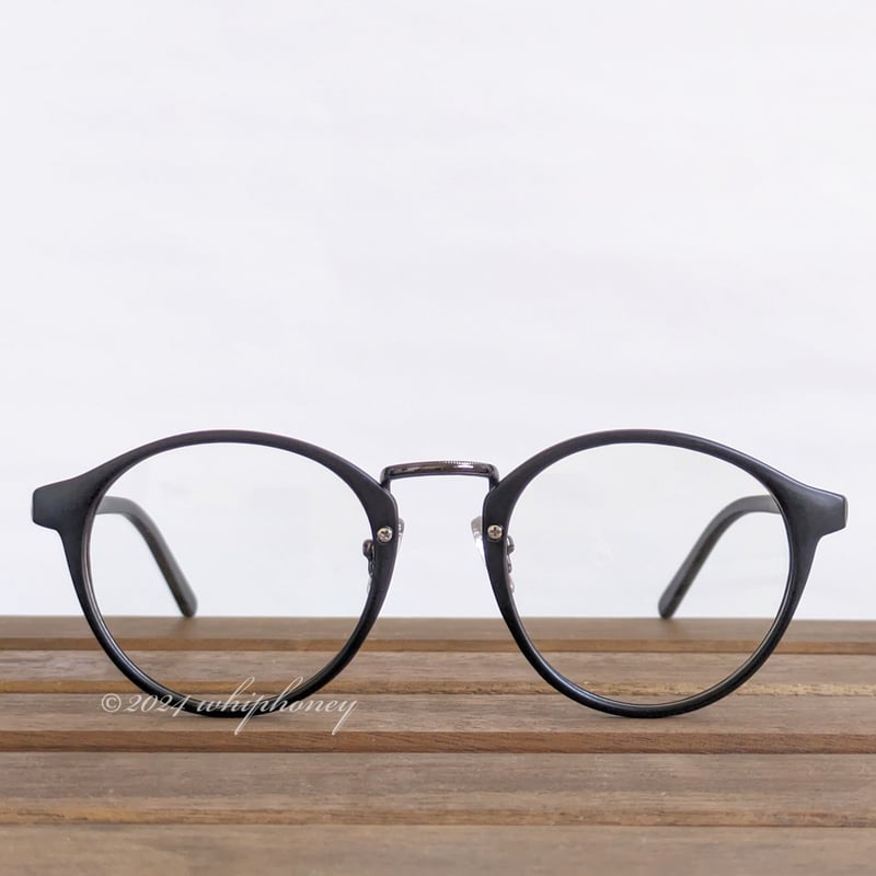サングラス ラウンドボストンだて眼鏡 マットブラック フレーム クリア
