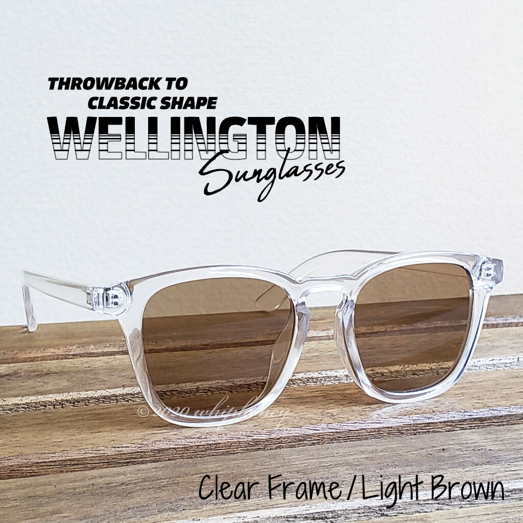 サングラス スクウェアウェリントンクリアフレーム ライトブラウン