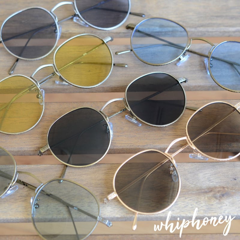 ブラウンレンズ メタルフレーム サングラス ケース付き サングラス ラウンドメタルフレームボストン ライトブラウンレンズ