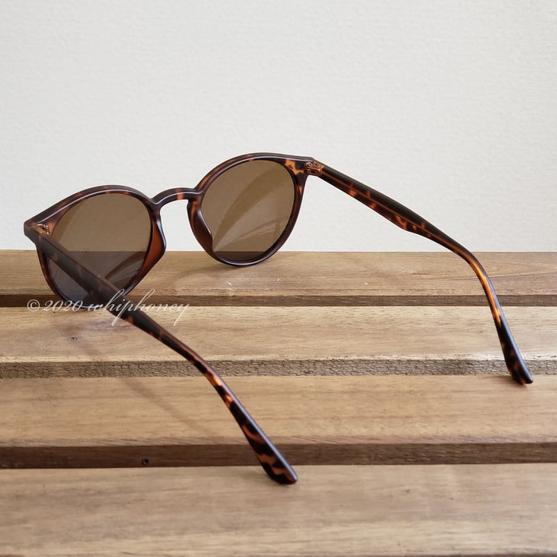 サングラス クラシックラウンドボストン マットデミブラウンレンズ