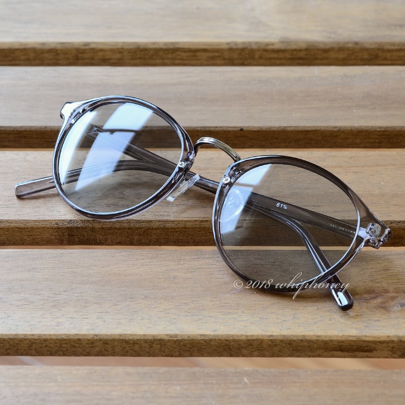 サングラス ラウンドボストン クリアグレーフレームライトグレーレンズ