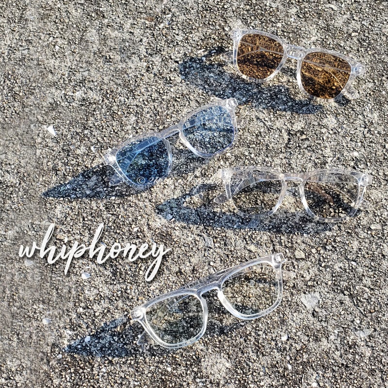 サングラス スクウェアウェリントン クリアフレーム ライトブルー