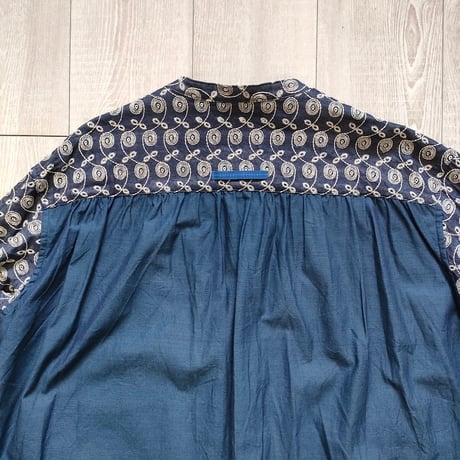 IFOP025-251　インディゴレースワンピース　サックス×白