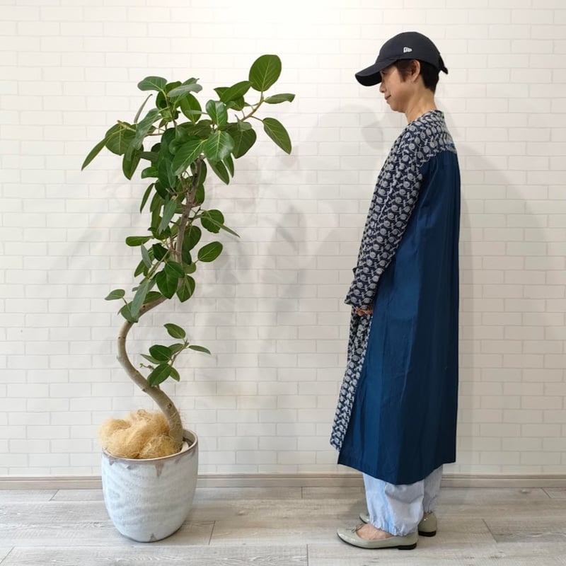 IFOP025-251 インディゴレースワンピース サックス×白 | シロヤ