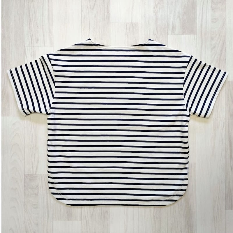 トリーバーチ ホワイトネイビー ボーダー 襟付きTシャツTシャツ/カットソー(七分/長袖)