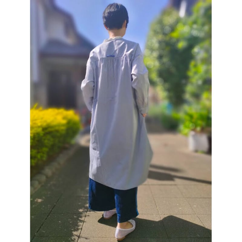 OLLEBOREBLA アルベロベロ ビジュー ワンピース 青ストライプ OLLEBOREBLA アルベロベロ ビジュー ワンピース 青ストライプ