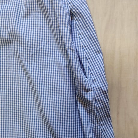 IFOP016-231 ライトブルーギンガムギャザーワンピース