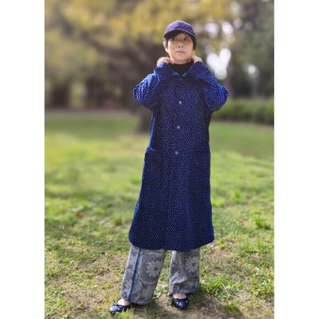 IFCO007-223 インディゴコーデユロイ雪景色プリントコート