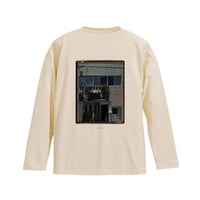 【Our favorite】　PERHAPS × JAZZ BAR ROND［外観］バックプリント ロングスリーブTシャツ 【ナチュラル】