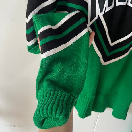 cheer knit / green × black