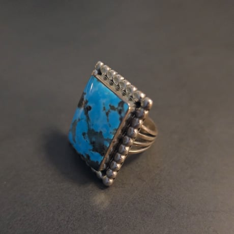 navajo / square turquoise ring