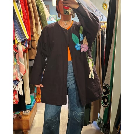 reversible cotton jacket "birds"