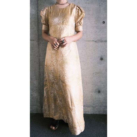 embroidery gold dress