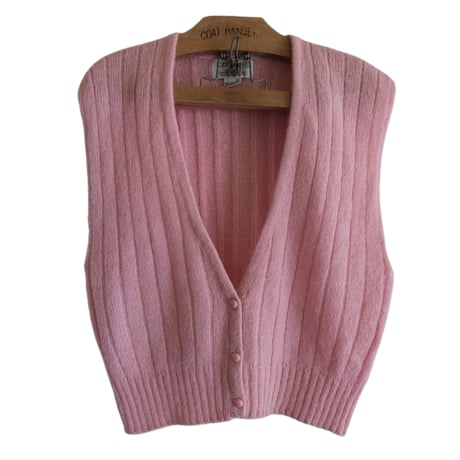 80s pink knit vest
