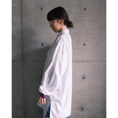 "hatome" design shirt / white