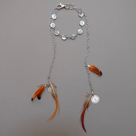 eski. original shell chain necklace "feather"