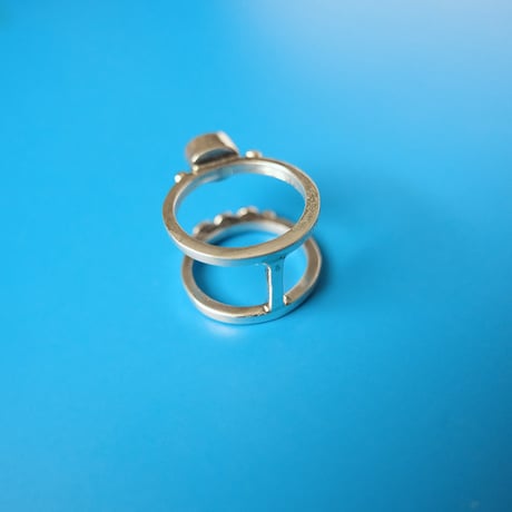 navajo / turquoise two-line ring