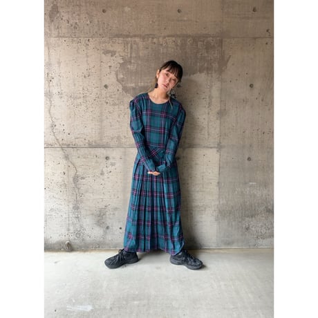 〜80s karin stevens/long check dress