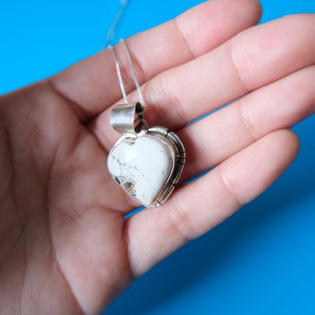 navajo / white buffalo heart necklace
