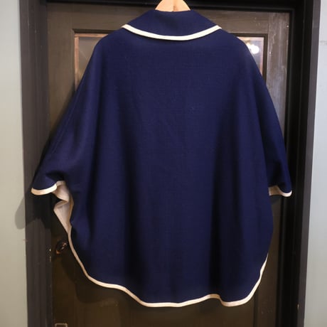 〜60s vintage navy wool poncho