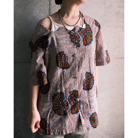 African batik unique neck-hole tops