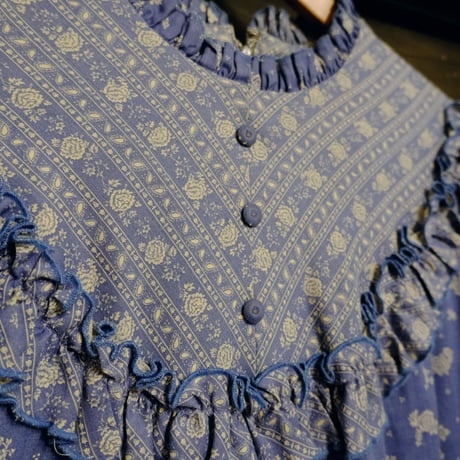 70s cotton flower dresss