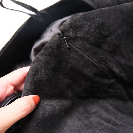 Pamela McCoy / leather flare skirt