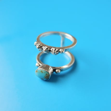 navajo / turquoise two-line ring