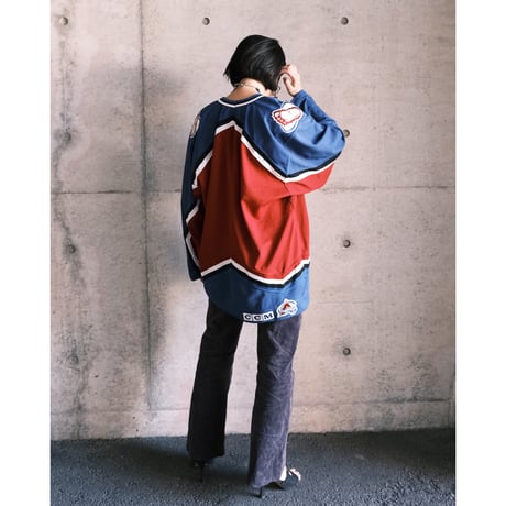 corduroy flare pants "navy"