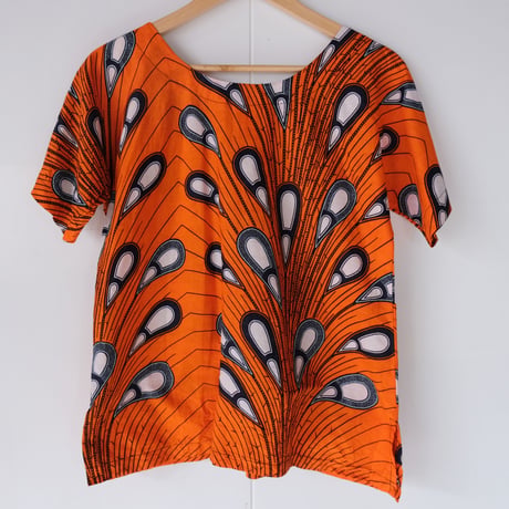 african batik tops / orange