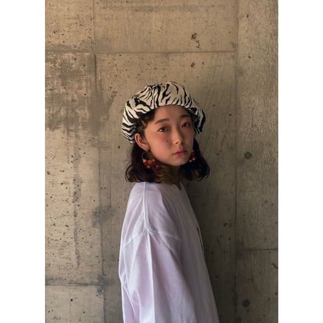momapatchwork / béret " beige×zebra "