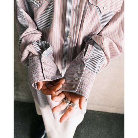 Ranch and town / stripe western shirt