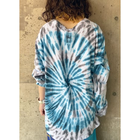 tie-dye long-sleeve tee "Blue"