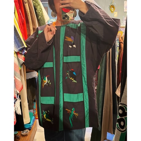 reversible cotton jacket "birds"